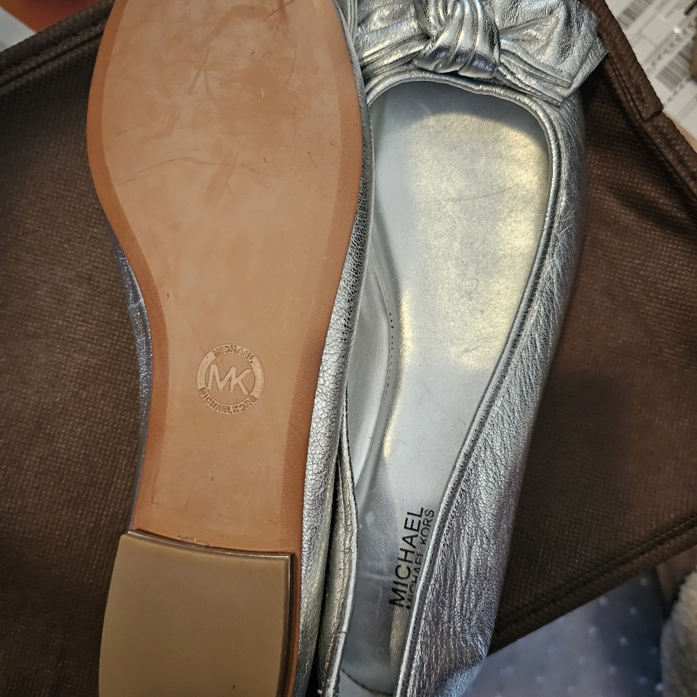 Silver Michael Kors flats size 10